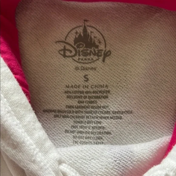 NWOT Disney World White Rainbow Stripes Hoodie Small - Picture 7 of 8